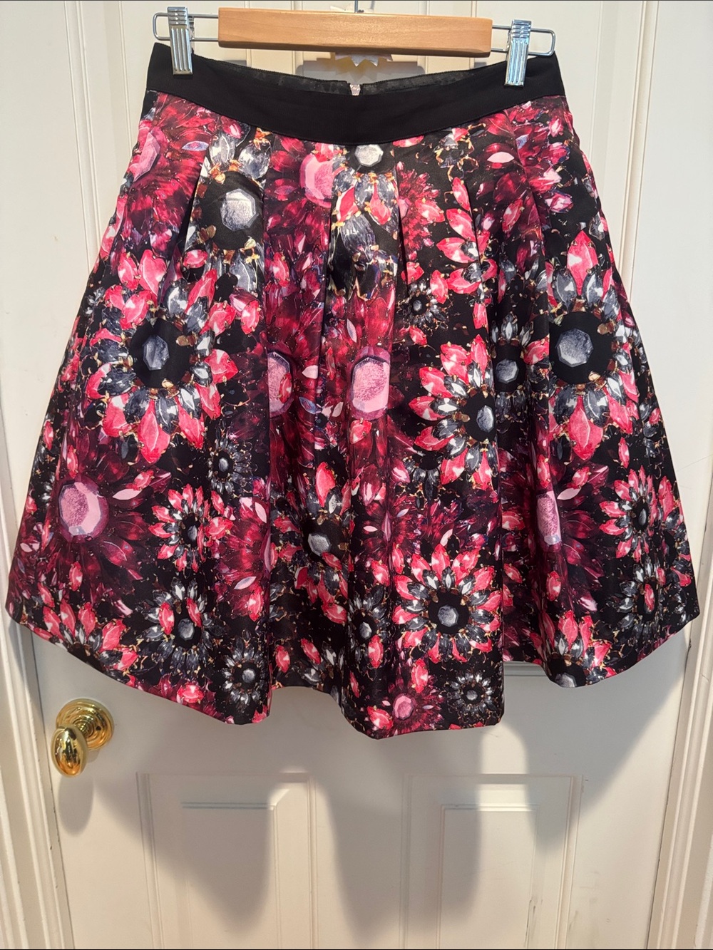 Ted Baker London red pink black white and gray skirt